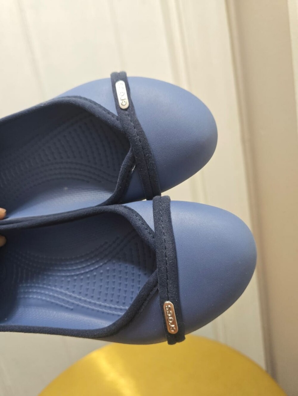 Crocs Women's Flat Ballet Round Toe Slip On Casual Comfort Blue Shoe Sz 7 - Picture 4 of 6